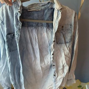 light wash denim shirt